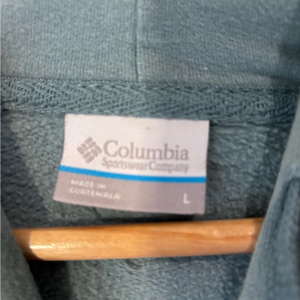 Columbia Men's Teal Hoodie with Orange Logo - Picture 2 of 3
